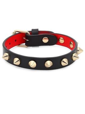 Christian Louboutin Spike Leather Bracelet loubilink